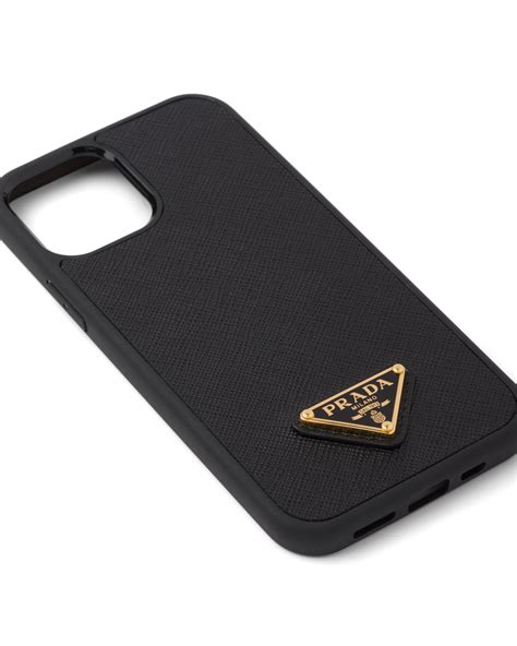 prada iphone case 12|Black Saffiano Cover For Iphone 12 And 12 Pro .